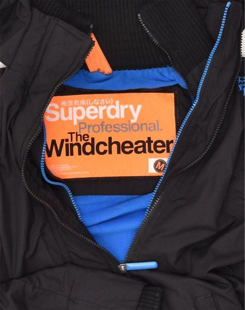 SUPERDRY Womens Windcheater Hooded Windbreaker Jacket UK 12 Medium Black | Vintage Superdry | Thrift | Second-Hand Superdry | Used Clothing | Messina Hembry 