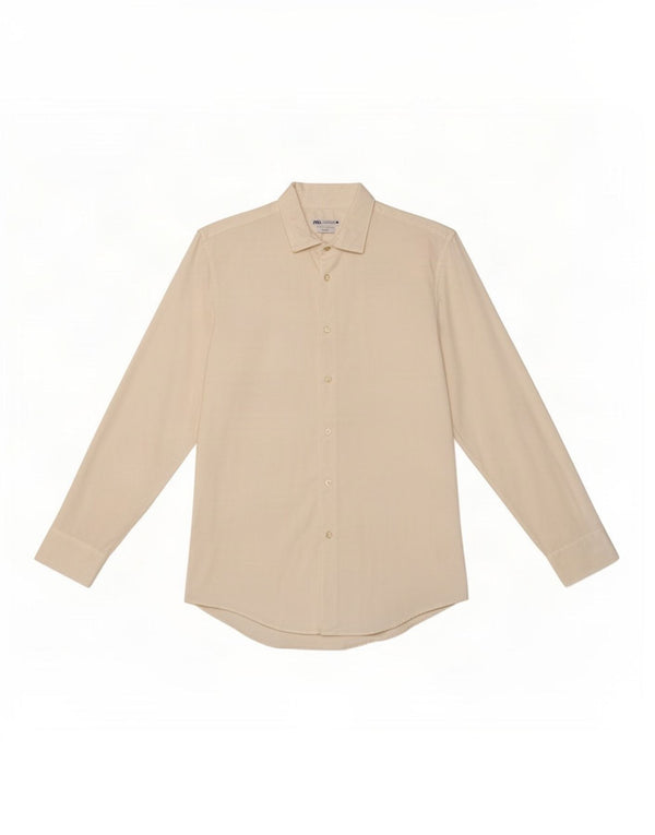 Zara Mens Slim Fit Shirt Large White Lyocell