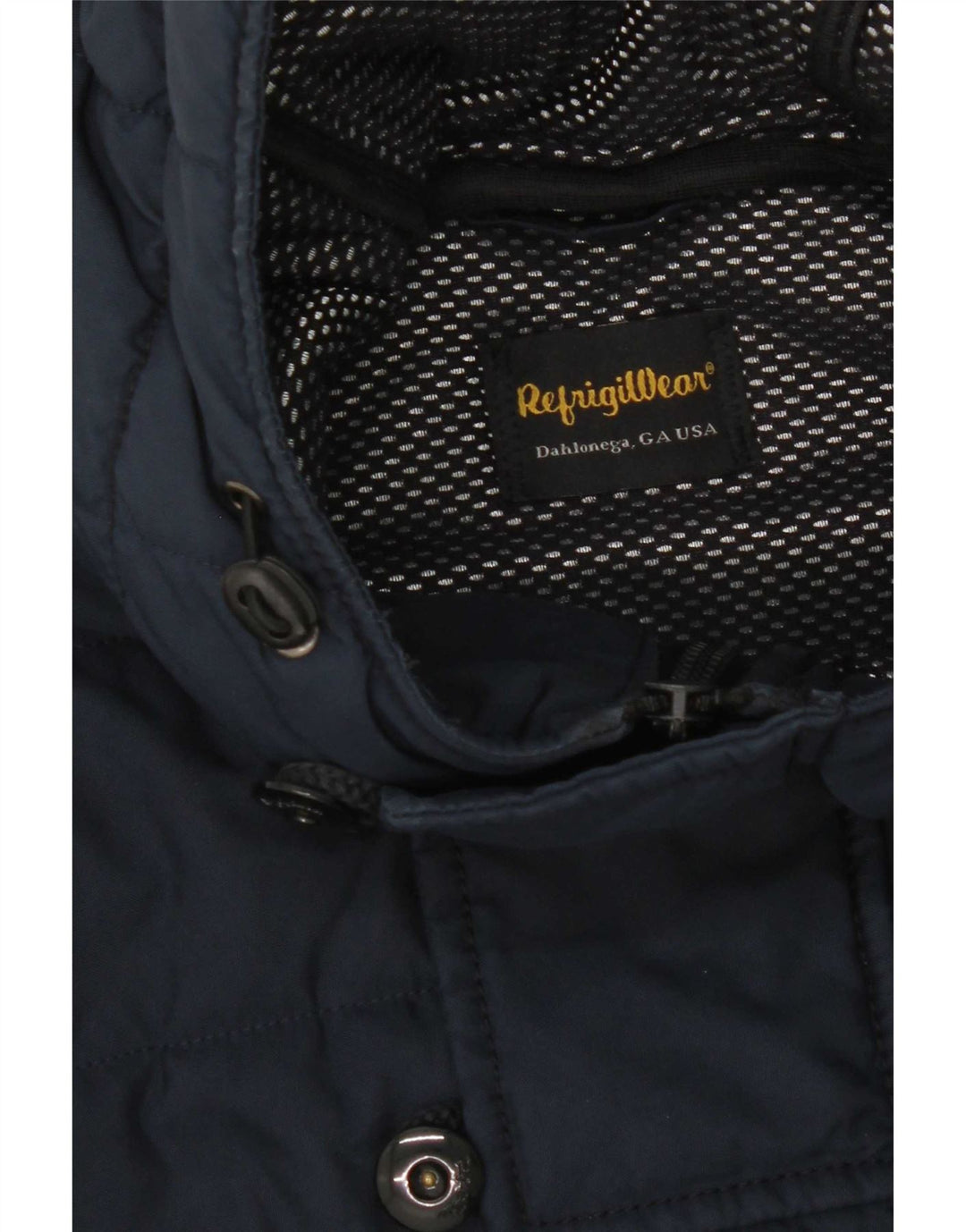 Refrigiwear Mens Hooded Padded Jacket UK 36 Small Navy Blue Nylon