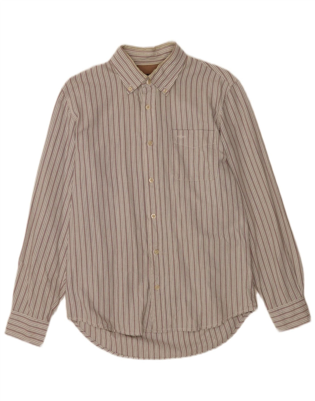 Dockers Mens Shirt Size 34/36 Small White Striped Cotton