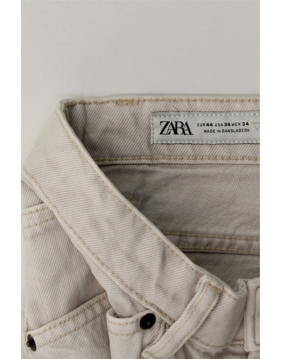 Zara Mens Cargo Shorts EU 44 Large W34  White Cotton