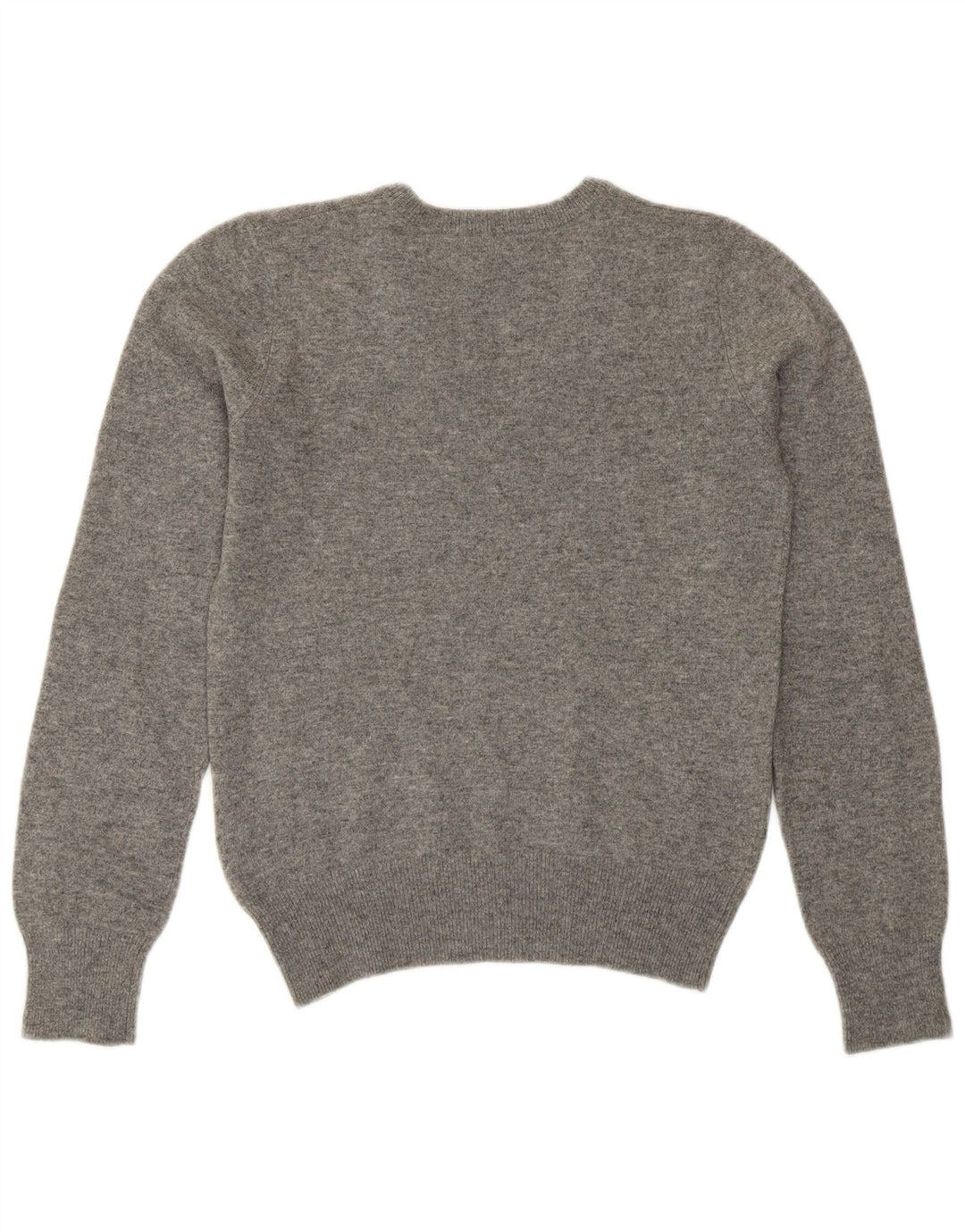 GANT Womens Crop V-Neck Jumper Sweater UK 10 Small Grey Wool