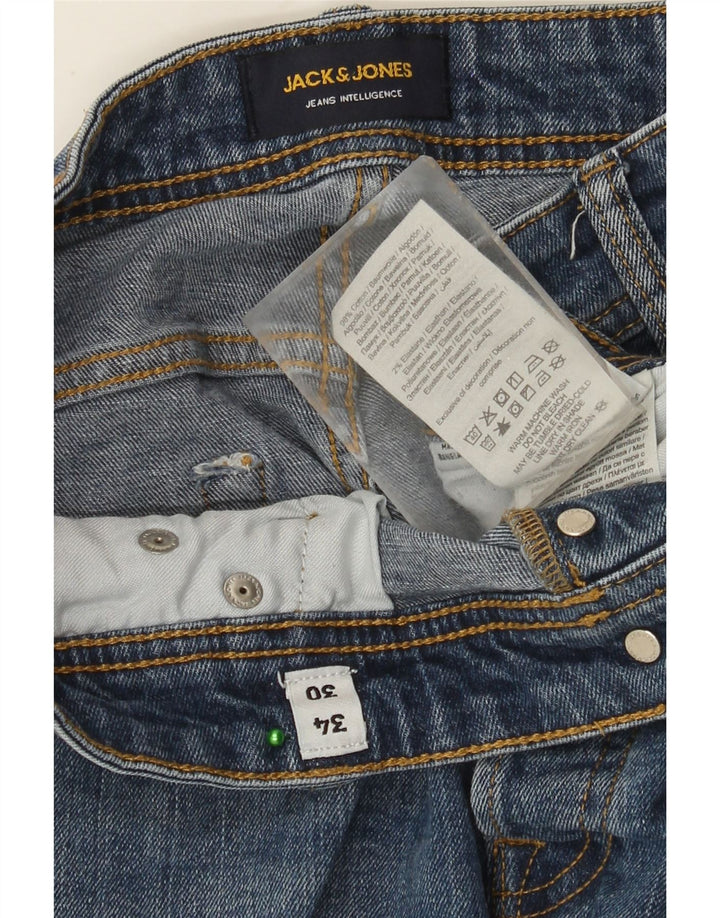 JACK & JONES Mens Slim Jeans W34 L30 Blue Cotton