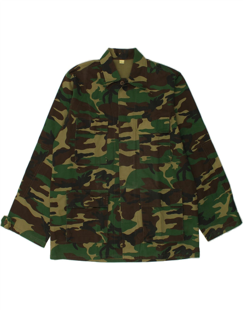 VINTAGE Mens Military Jacket UK 42 XL Green Camouflage Army Vintage Vintage and Second-Hand Vintage from Messina Hembry 