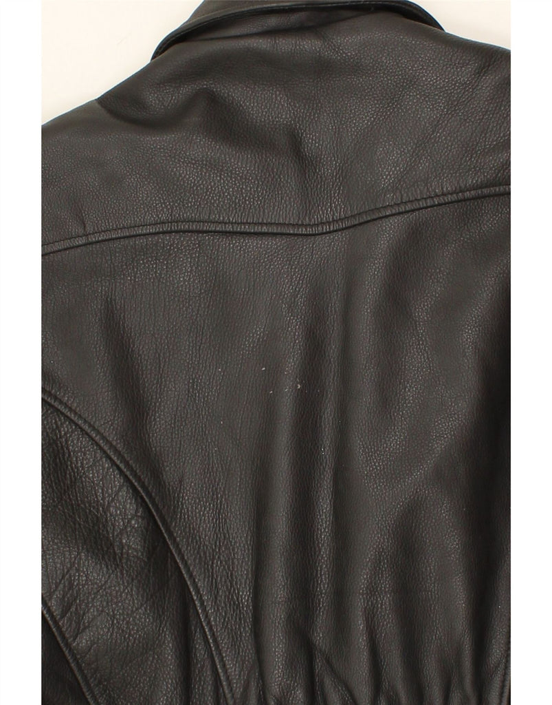 LOUIS INTERNATIONAL Womens Leather Jacket UK 16 Large Black Leather Vintage Louis International and Second-Hand Louis International from Messina Hembry 