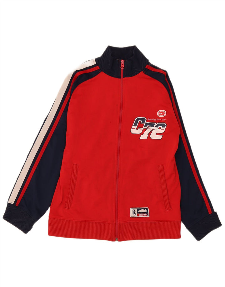 Nike Boys Graphic Tracksuit Top Jacket 11-12 Years Medium Red Colourblock