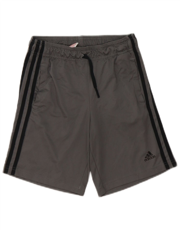 ADIDAS Boys Aeroready Sport Shorts 9-10 Years Grey Polyester