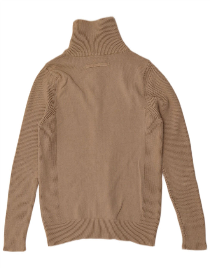 Zara Mens Cardigan Sweater Medium Beige Cotton