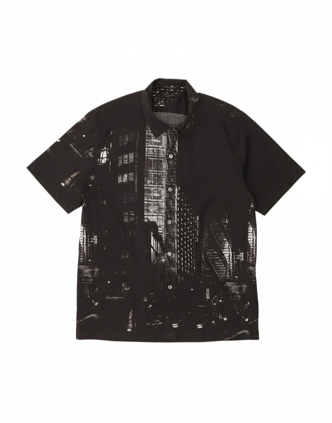 TED BAKER Mens Graphic Short Sleeve Shirt Size 4 Large Black Cotton