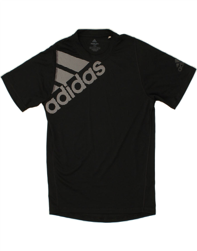 ADIDAS Mens Aeroready Graphic T-Shirt Top XS Black Polyester Vintage Adidas and Second-Hand Adidas from Messina Hembry 