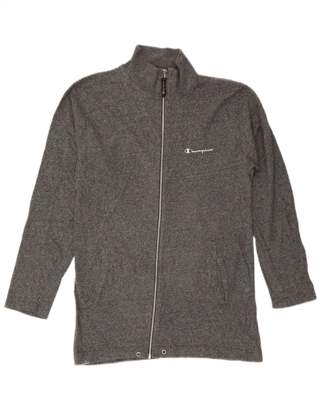 Champion Mens Tracksuit Top Jacket Small Grey Flecked Cotton