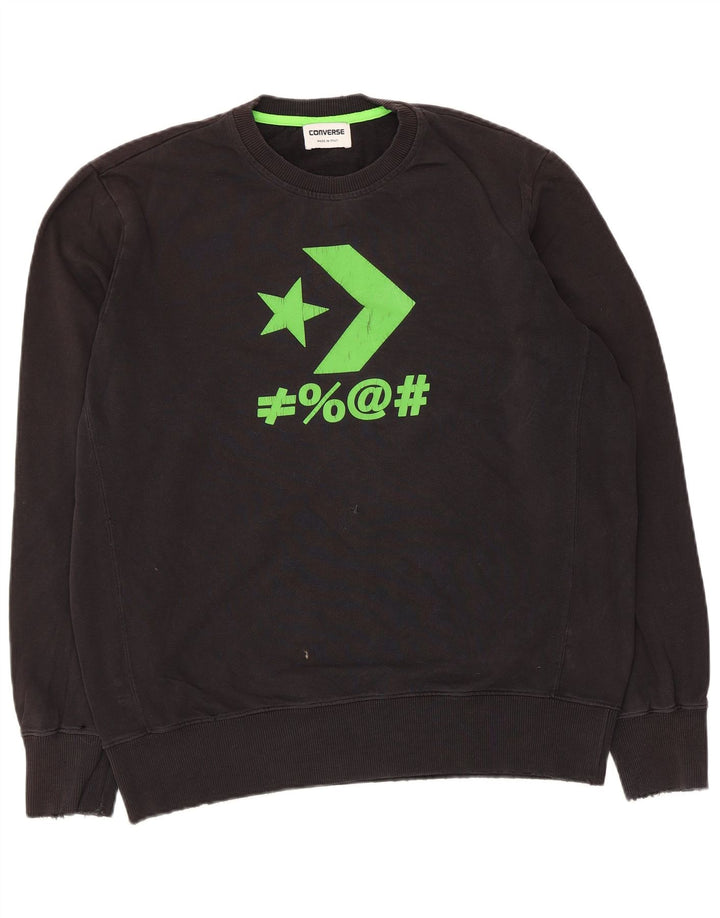 Converse Mens Graphic Sweatshirt Jumper Large Black