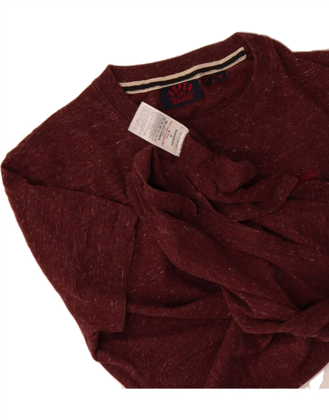 SUPERDRY Mens T-Shirt Top Medium Burgundy Flecked Cotton Vintage Superdry and Second-Hand Superdry from Messina Hembry 
