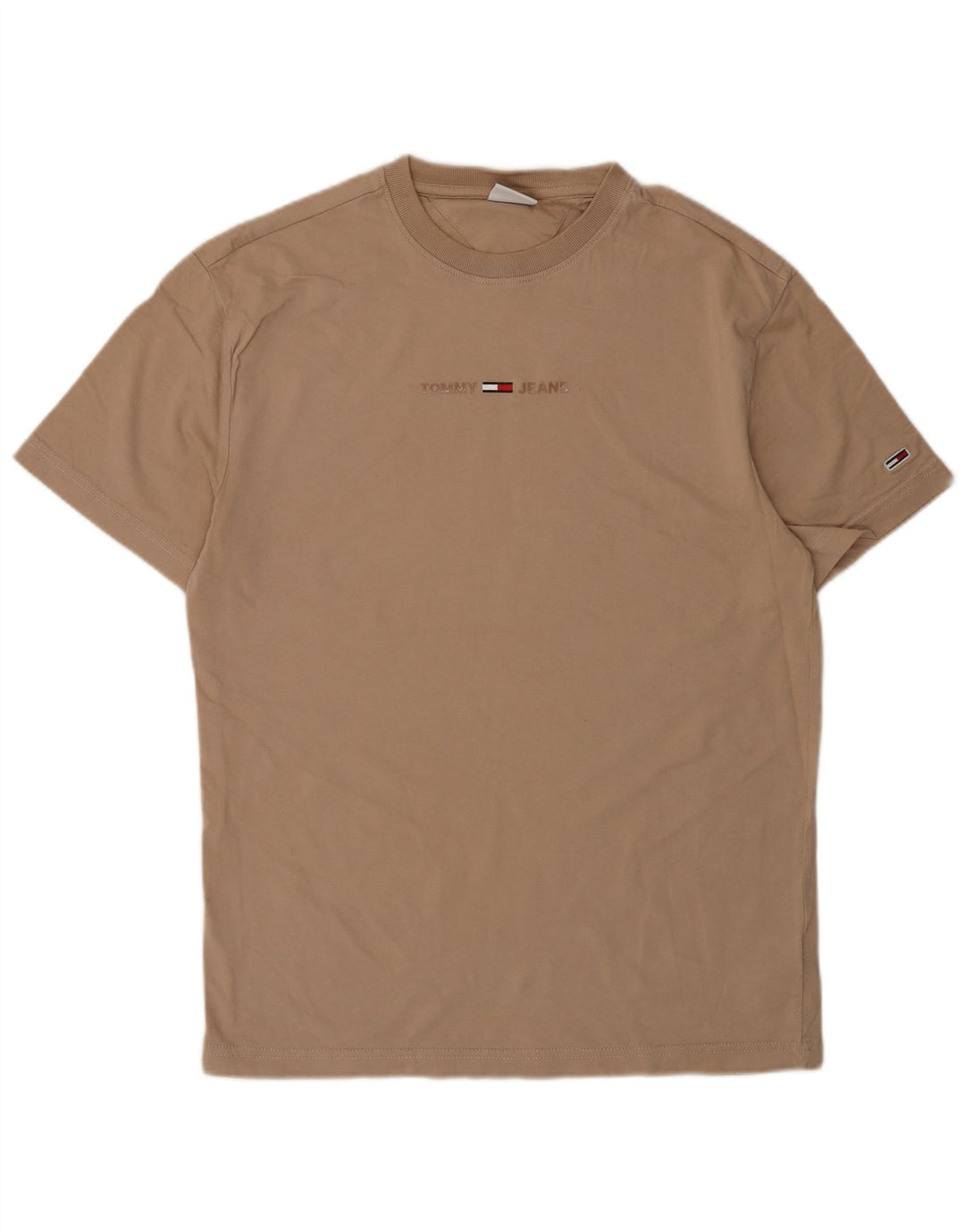 Tommy Hilfiger Mens Graphic T-Shirt Top Small Beige Cotton