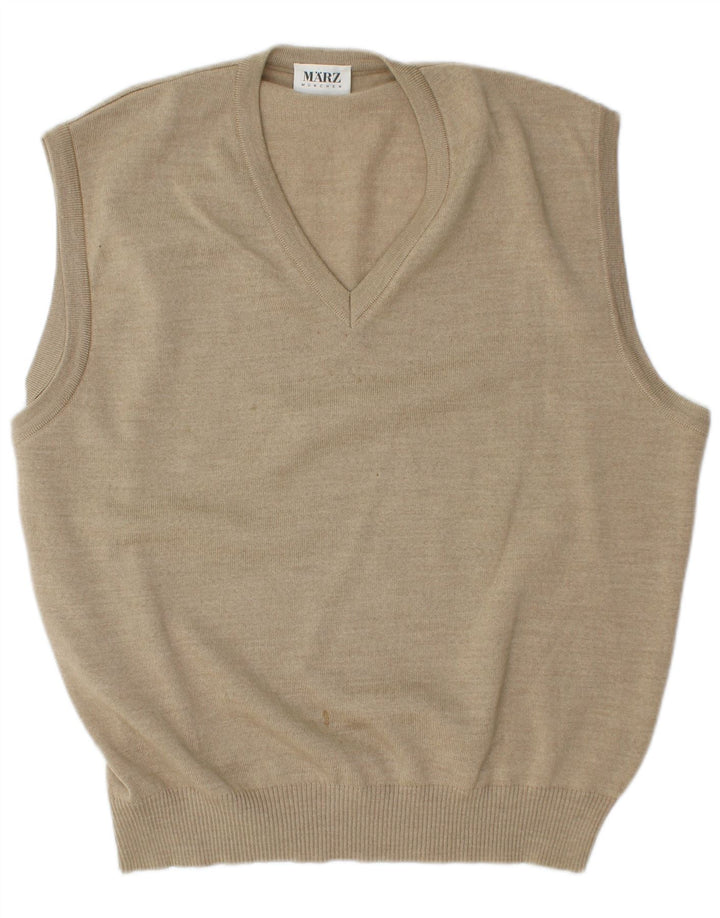 Marz Mens Vest Tank Top EU 56 XL Beige New Wool