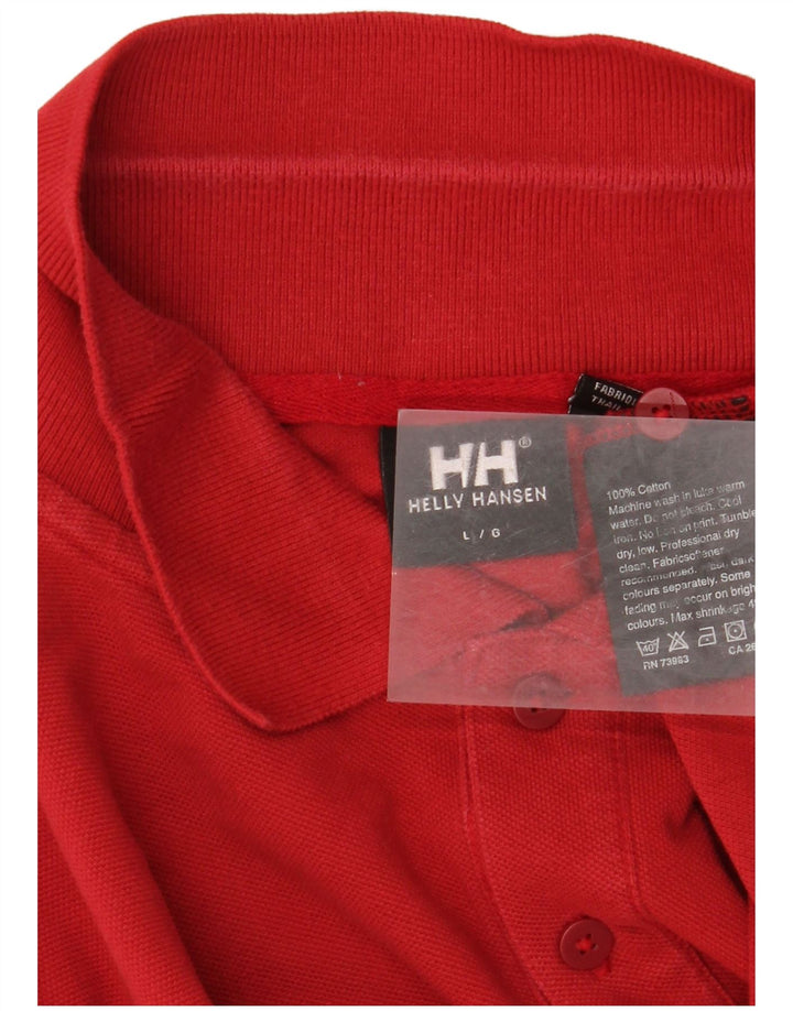 Helly Hansen Mens Polo Shirt Large Red Cotton