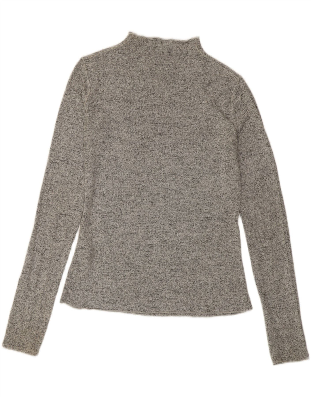 Zara Womens Top Long Sleeve UK 10 Small Grey Flecked Viscose