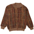 Vintage Mens Cardigan Sweater Large Brown Check Acrylic