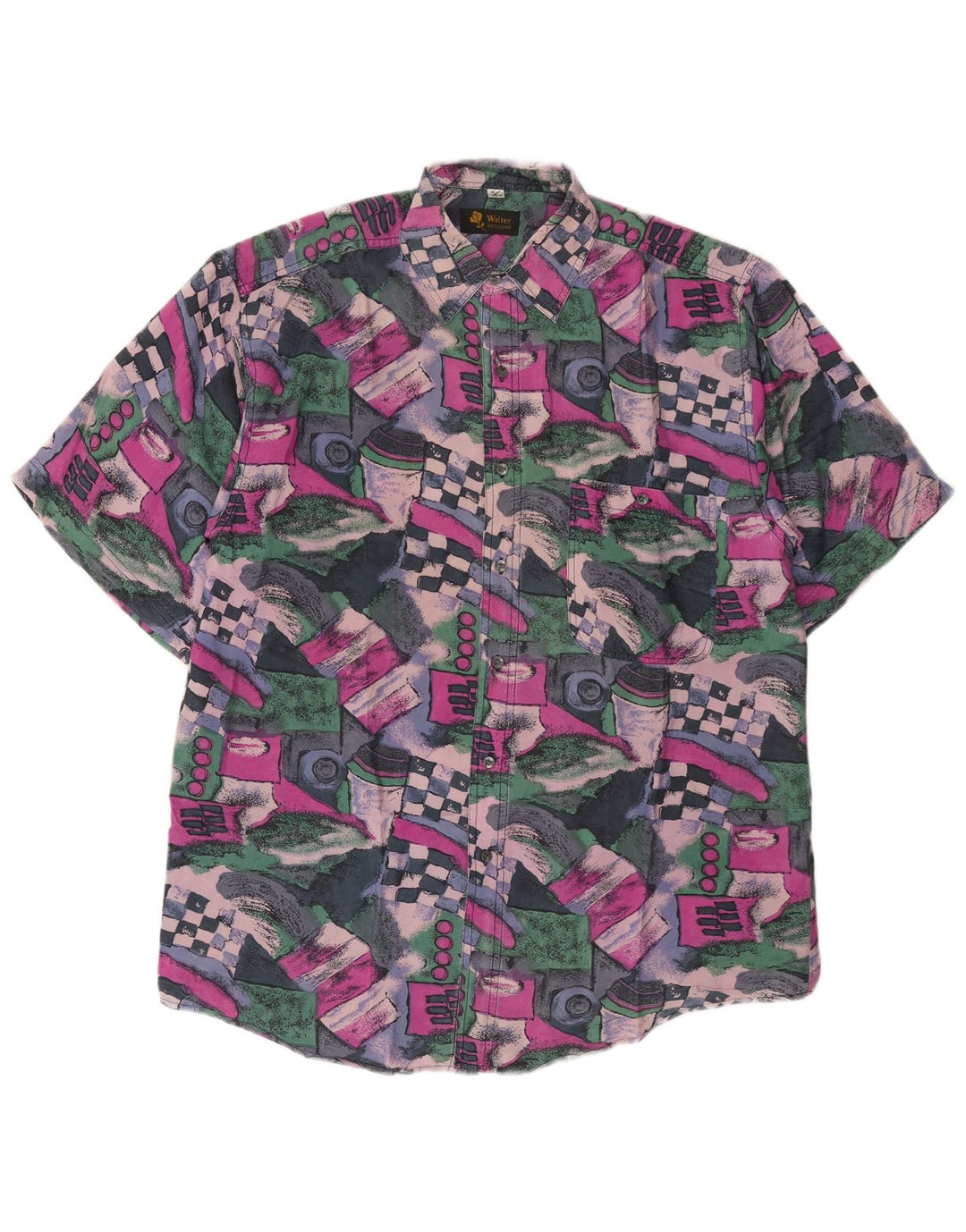 Vintage Mens Abstract Pattern Shirt Size 39/40 Medium Multicoloured