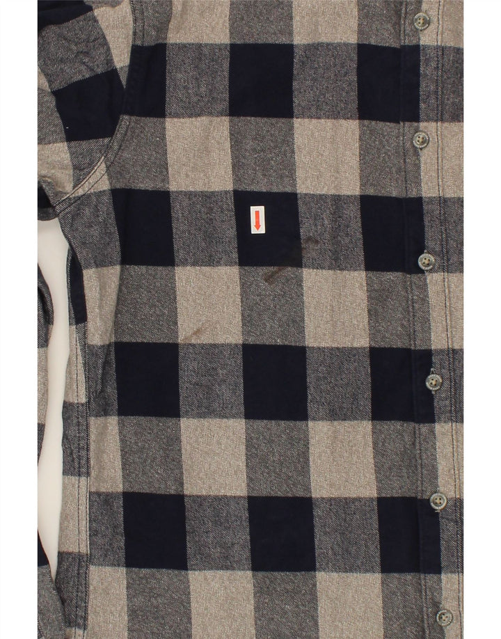 EDDIE BAUER Mens Classic Fit Flannel Shirt Large Grey Gingham Cotton Vintage Eddie Bauer and Second-Hand Eddie Bauer from Messina Hembry 