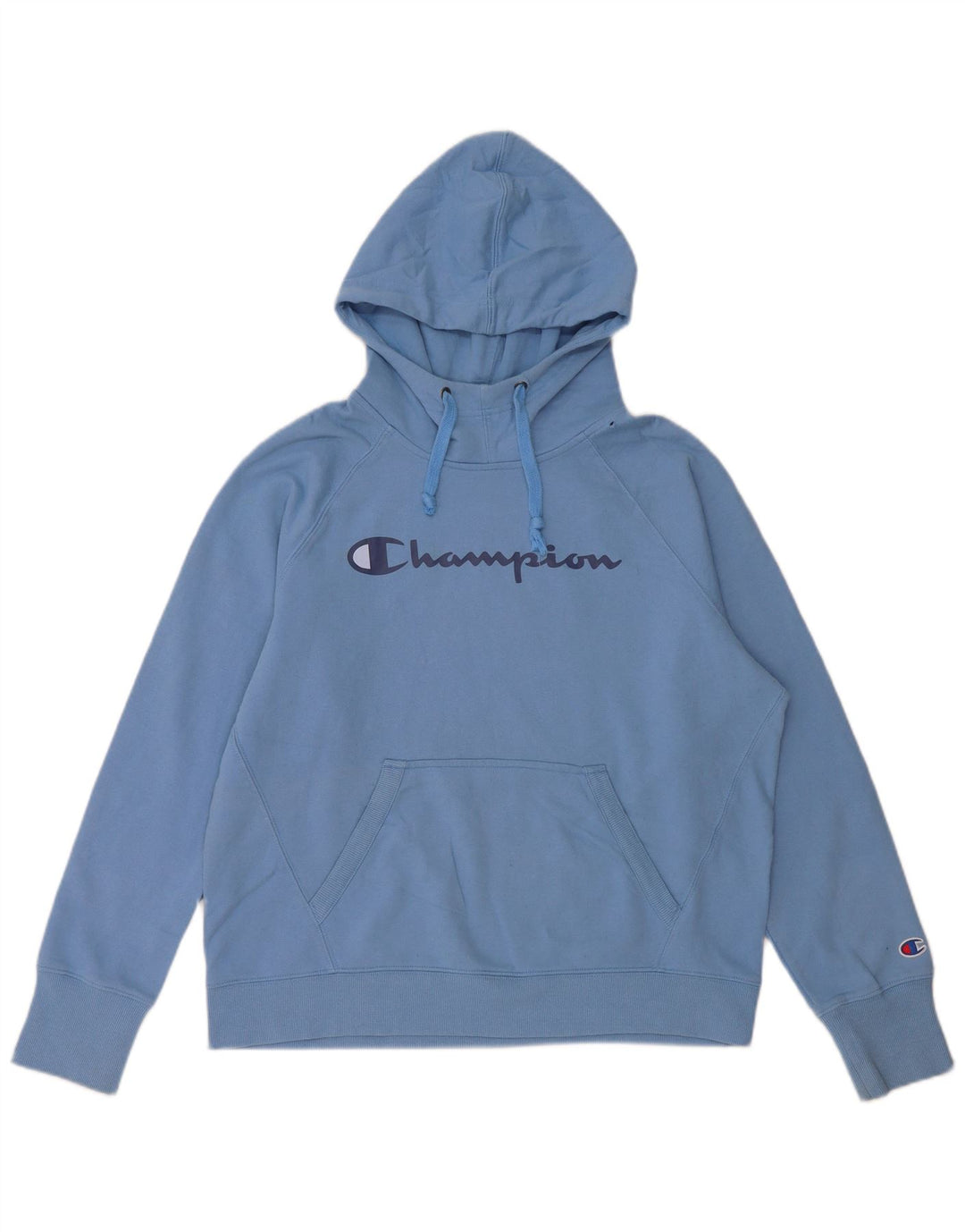 Champion Mens Graphic Hoodie Jumper Medium Blue