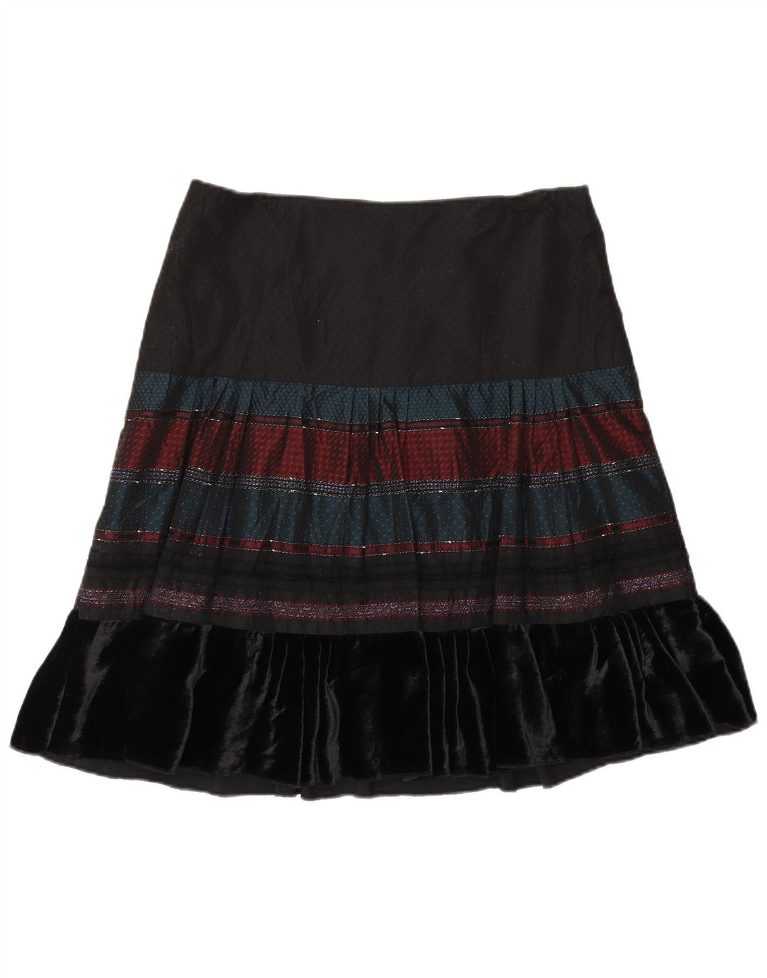 Benetton Womens A-Line Skirt W30 Medium  Black Striped