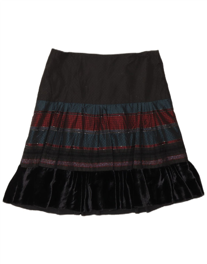 Benetton Womens A-Line Skirt W30 Medium  Black Striped