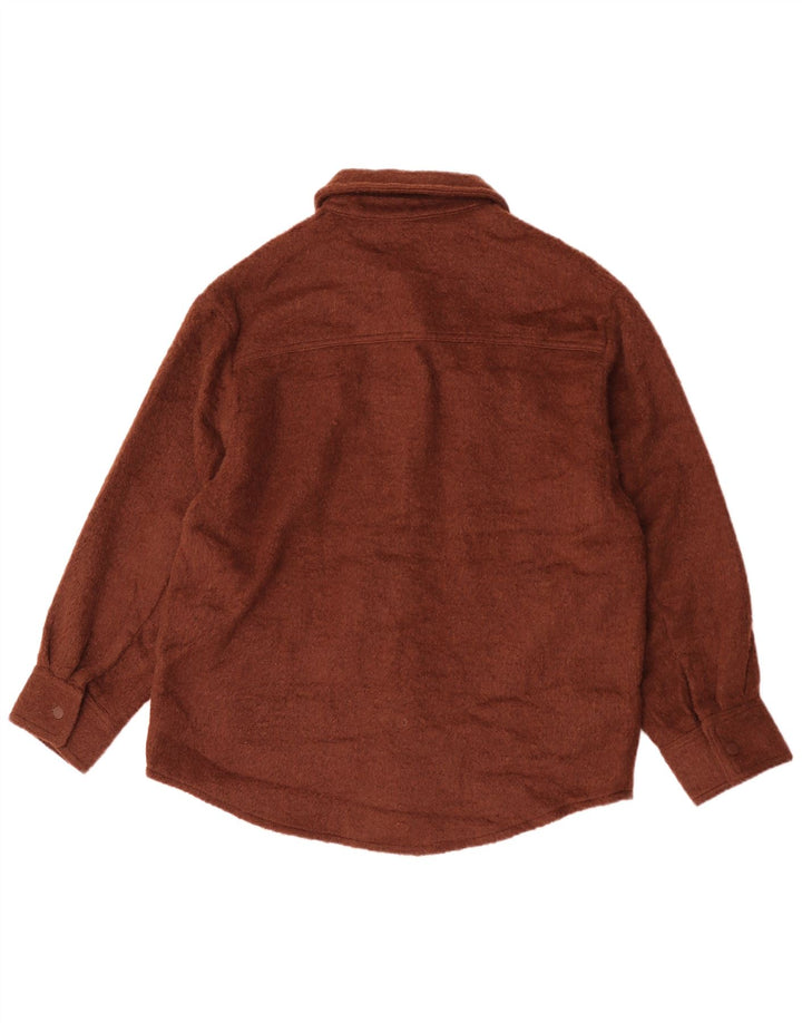 Topshop Womens Flannel Shirt UK 14 Medium Brown Polyester