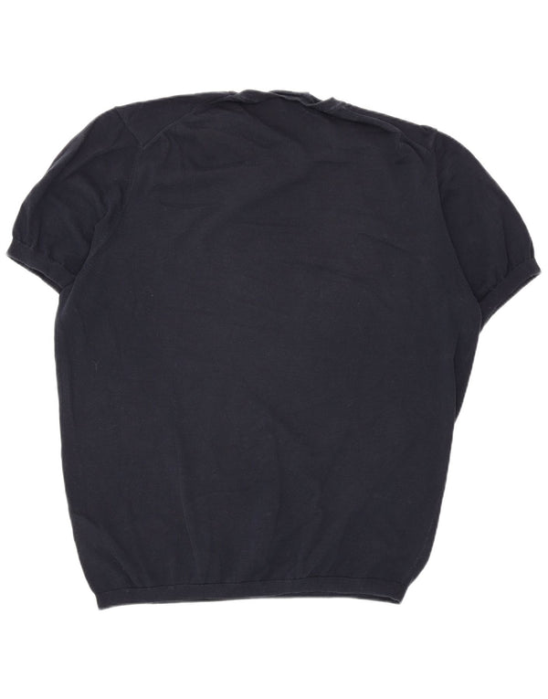 Massimo Dutti Mens T-Shirt Top XL Navy Blue Cotton