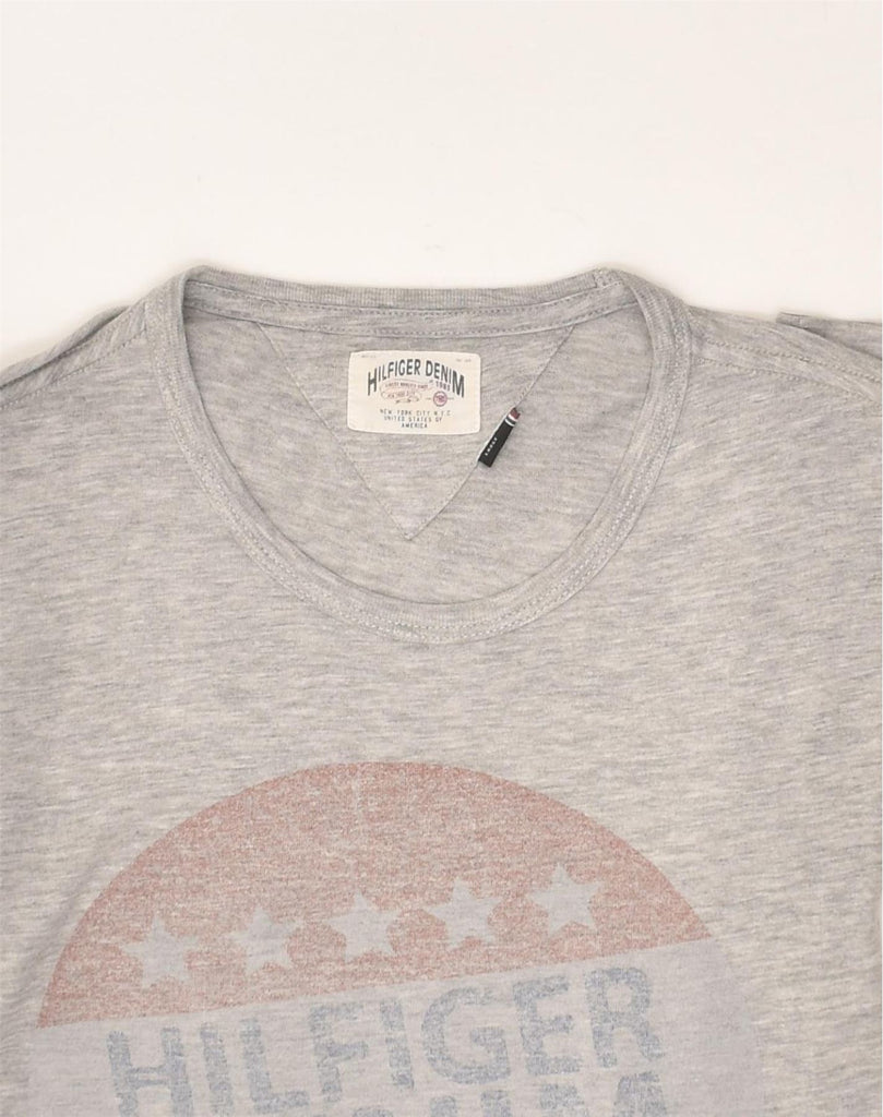 TOMMY HILFIGER Mens Graphic T-Shirt Top Large Grey Cotton | Vintage Tommy Hilfiger | Thrift | Second-Hand Tommy Hilfiger | Used Clothing | Messina Hembry 