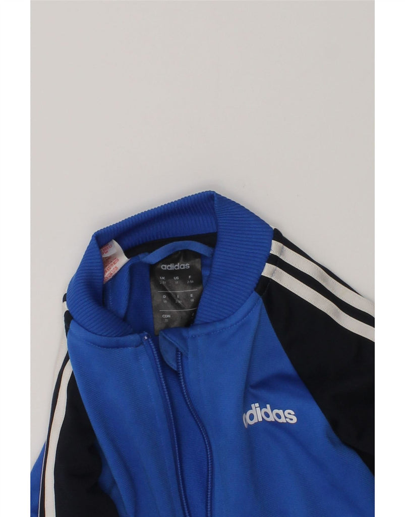 ADIDAS Boys Tracksuit Top Jacket 2-3 Years Blue Colourblock Polyester | Vintage Adidas | Thrift | Second-Hand Adidas | Used Clothing | Messina Hembry 