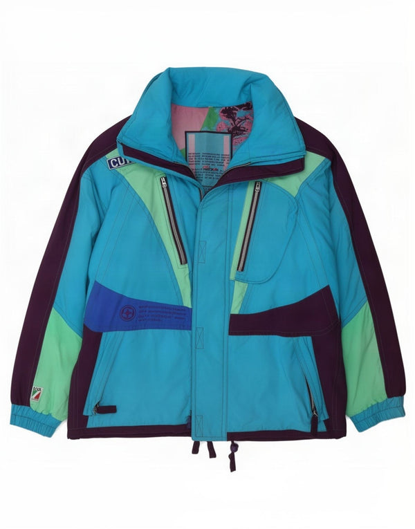 Colmar Mens Hooded Loose Fit Ski Jacket IT 54 XL Blue Colourblock
