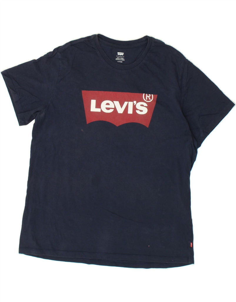 LEVI'S Mens Graphic T-Shirt Top XL Navy Blue Cotton | Vintage Levi's | Thrift | Second-Hand Levi's | Used Clothing | Messina Hembry 