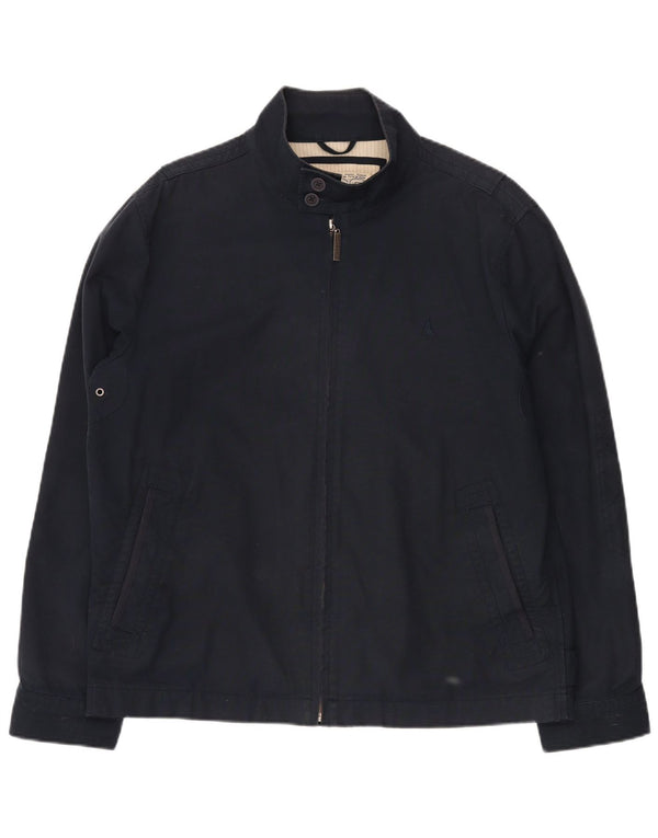 MUSTO Mens Bomber Jacket UK 40 Large Navy Blue Cotton