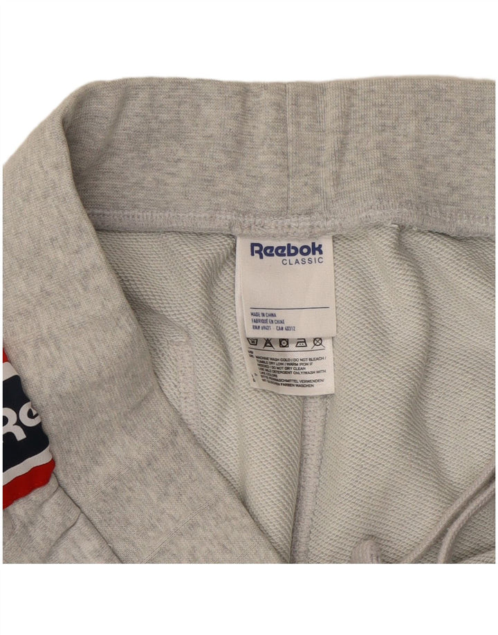 Reebok Mens Graphic Tracksuit Trousers Joggers Medium Grey Colourblock