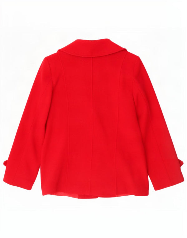 Classics Womens 4 Button Blazer Jacket UK 12 Medium Red Wool