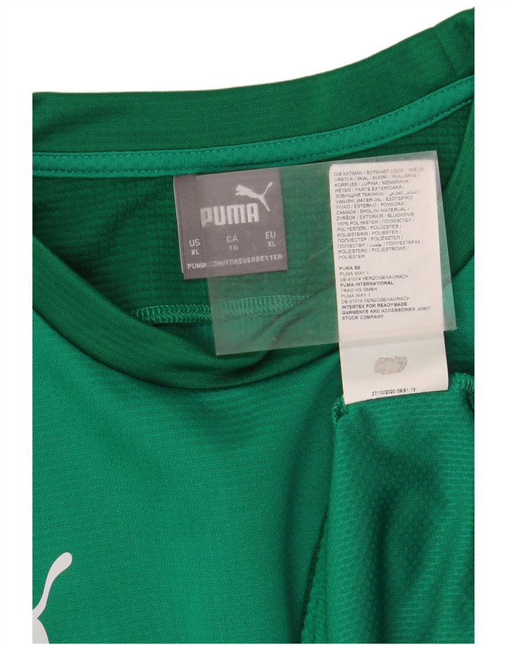 Puma Mens Top Long Sleeve XL Green Colourblock Polyester