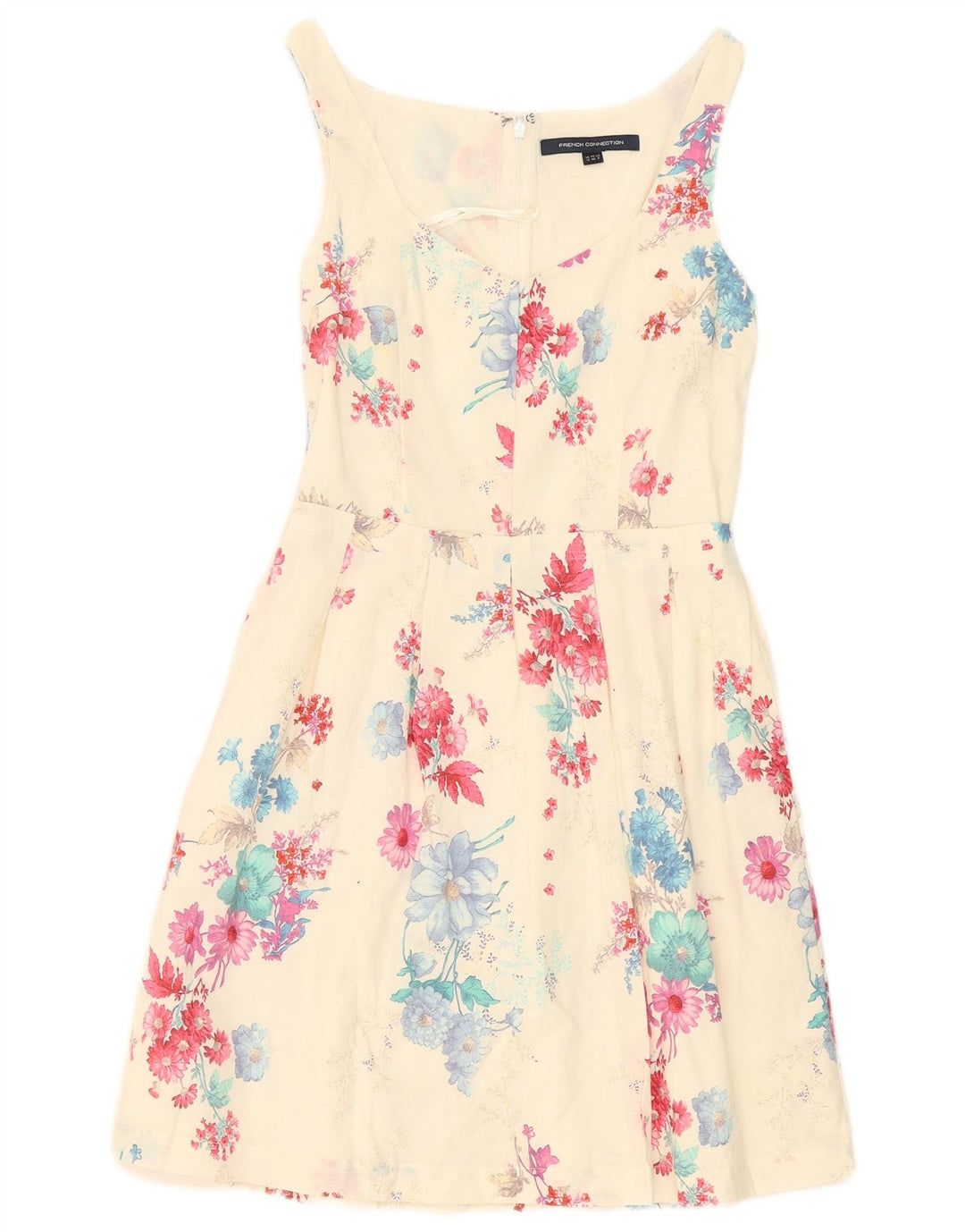 French Connection Womens A-Line Dress UK 12 Medium Off White Floral