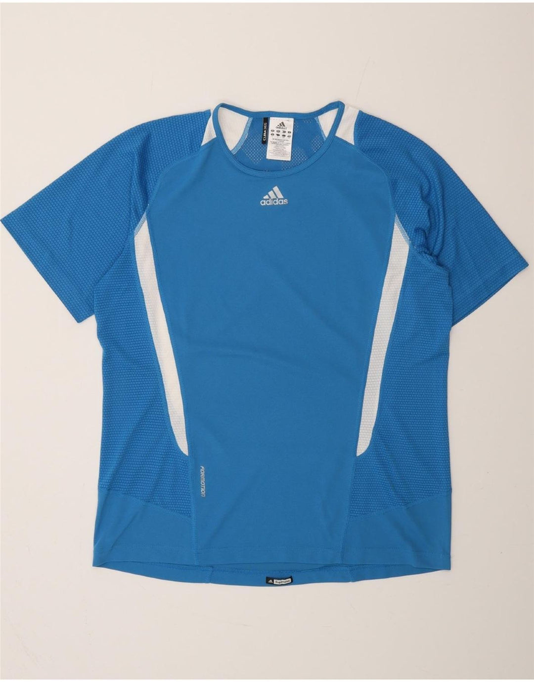 ADIDAS Mens Clima 365 T-Shirt Top Large Blue Colourblock Polyester