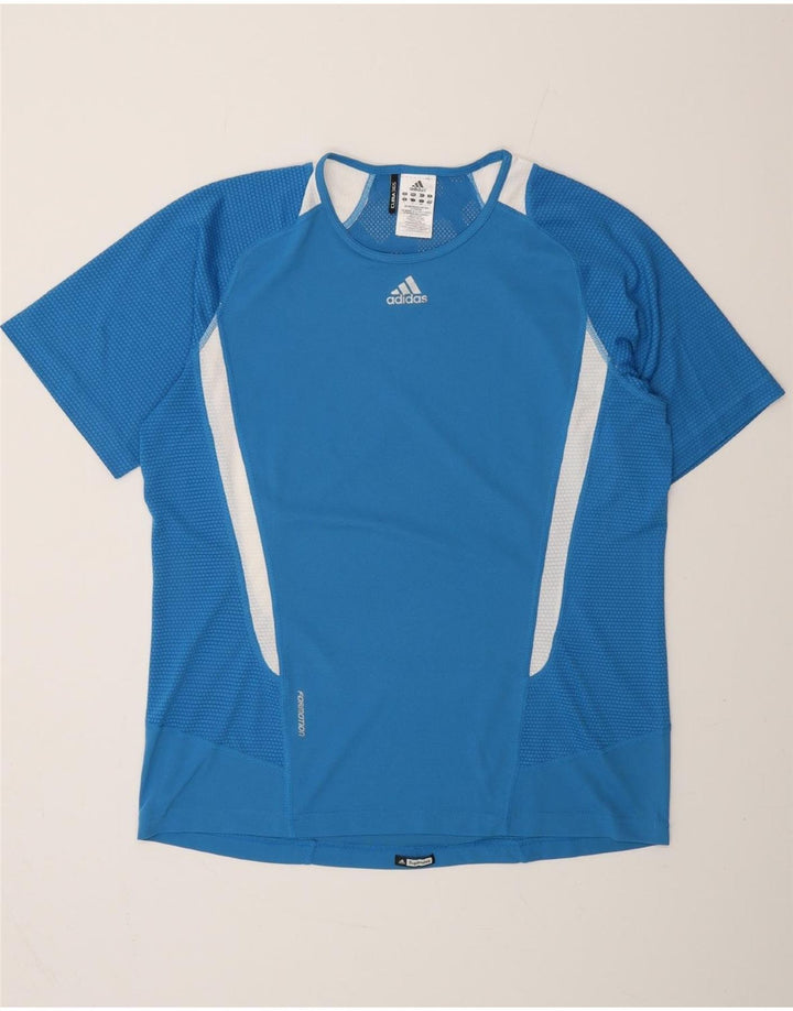 ADIDAS Mens Clima 365 T-Shirt Top Large Blue Colourblock Polyester