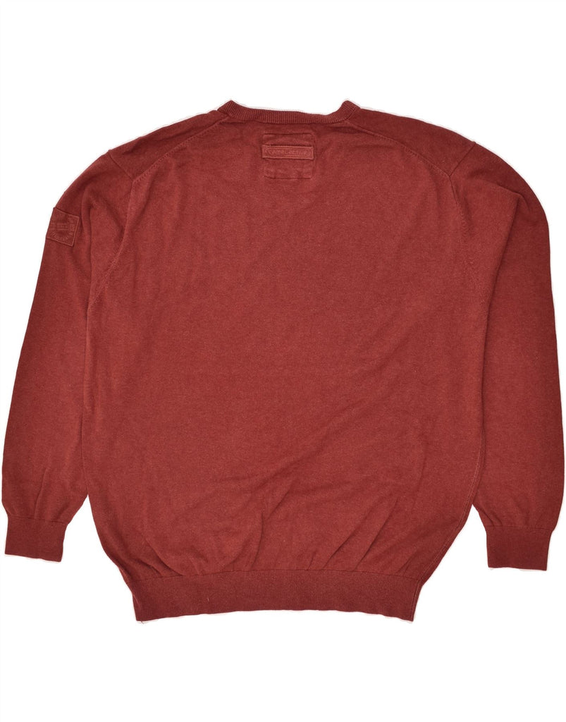 CAMEL ACTIVE Mens V-Neck Jumper Sweater 2XL Burgundy | Vintage Camel Active | Thrift | Second-Hand Camel Active | Used Clothing | Messina Hembry 