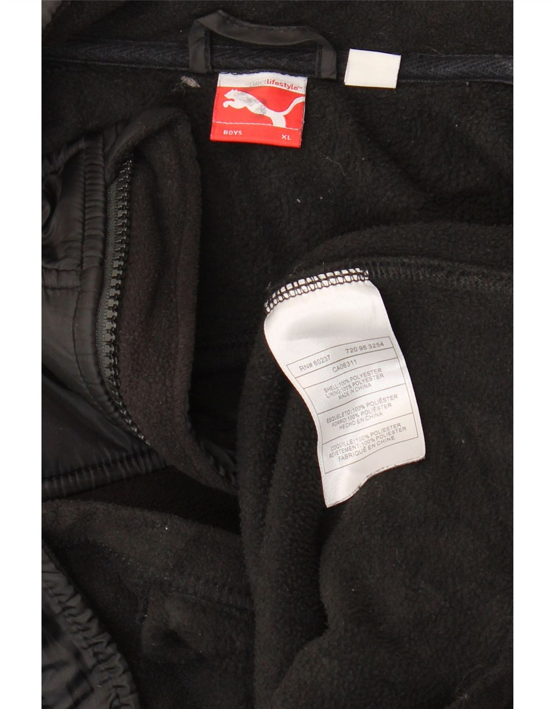 Puma Boys Graphic Fleece Jacket 13-14 Years XL  Black Polyester