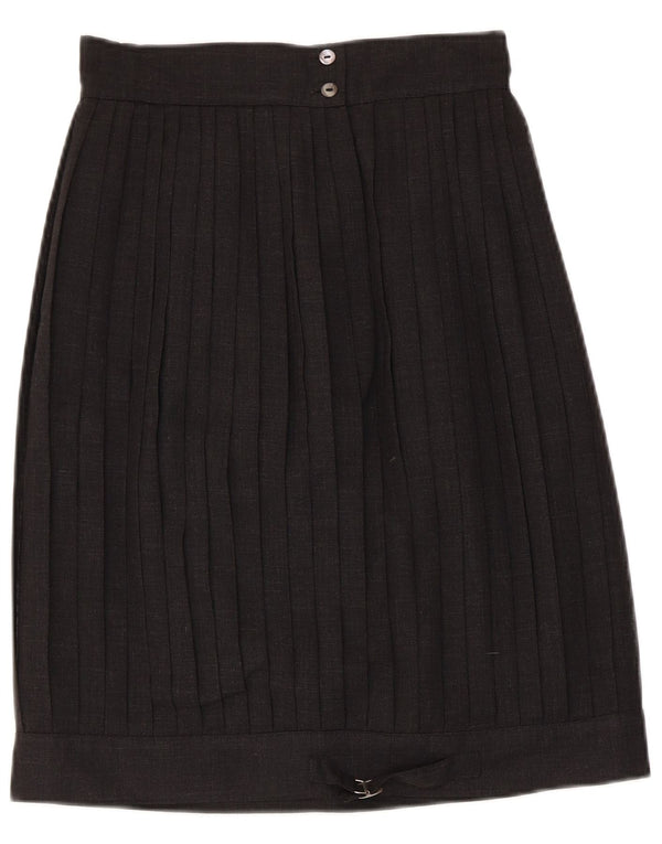 Vintage Womens Pleated Skirt IT 42 Medium W26 Black