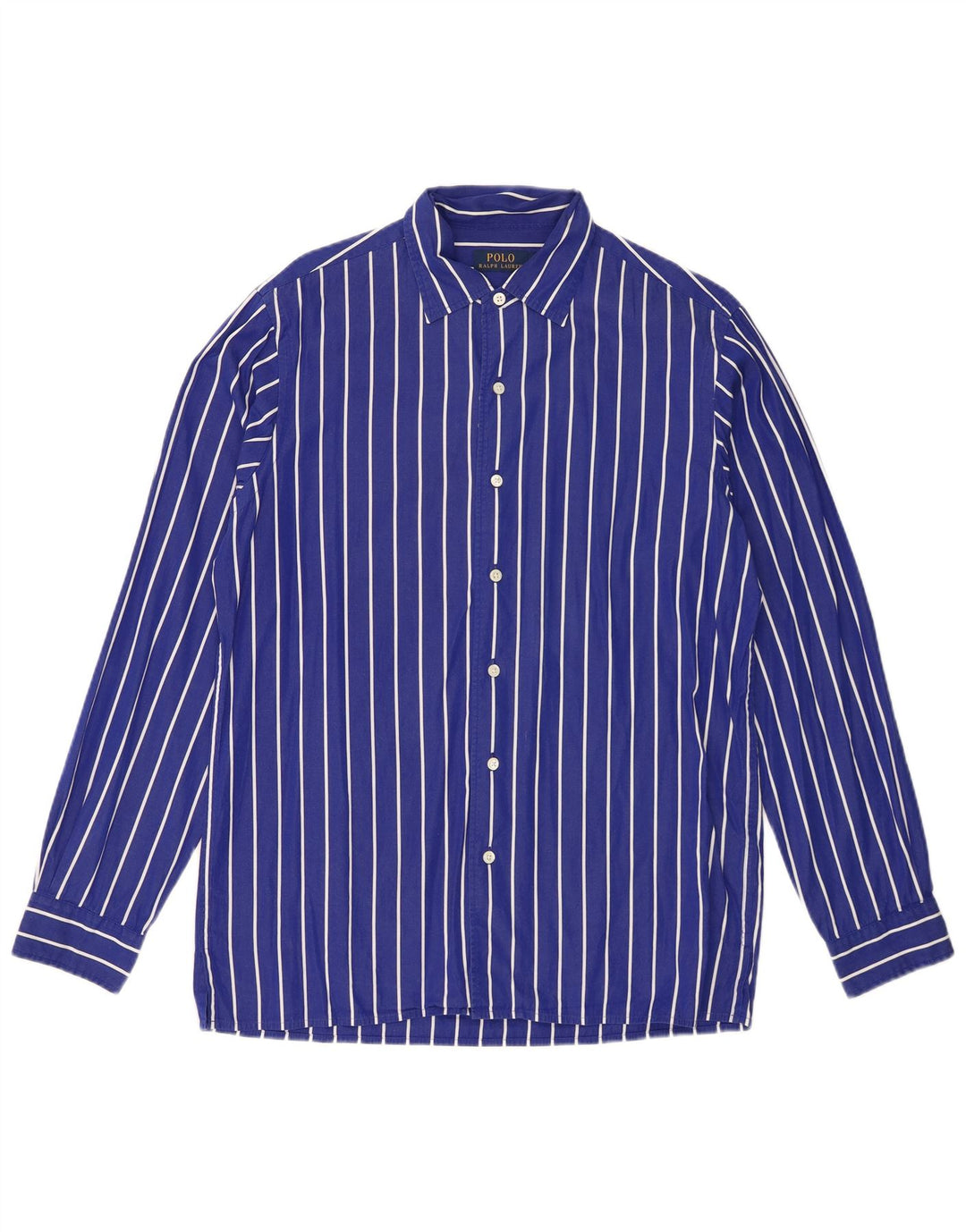 Polo Ralph Lauren Mens Shirt Medium Blue Striped Cotton