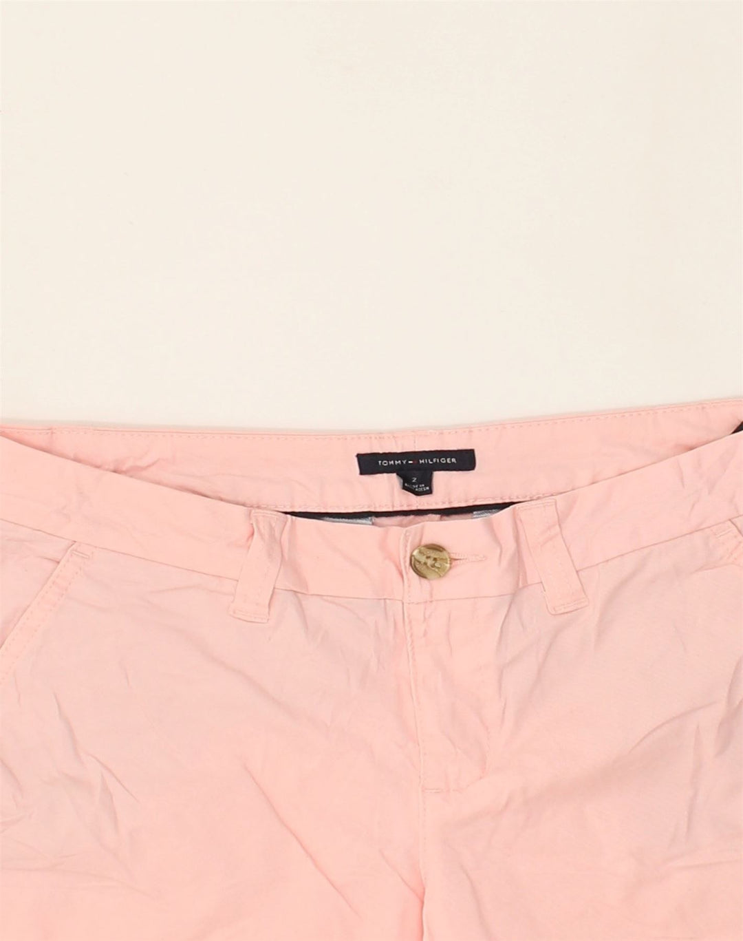 TOMMY HILFIGER Womens Tapered Chino Trousers US 2 XS W28 L30 Pink Cotton | Vintage Tommy Hilfiger | Thrift | Second-Hand Tommy Hilfiger | Used Clothing | Messina Hembry 