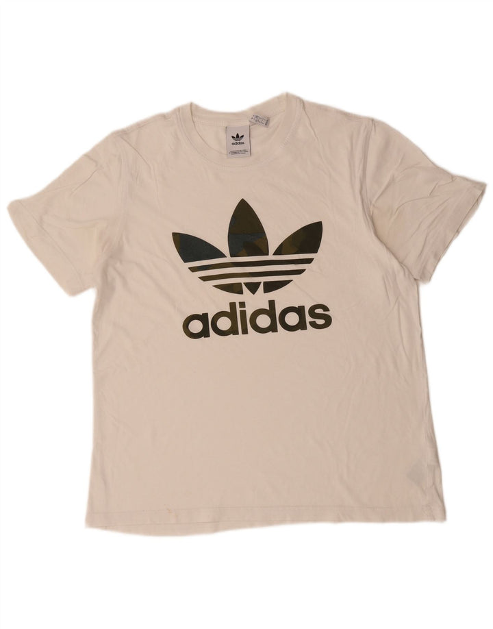 ADIDAS Mens Graphic T-Shirt Top Large White Cotton