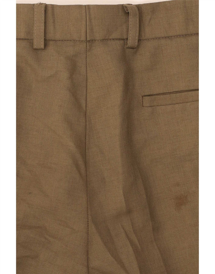 Marks & Spencer Mens Pegged Chino Trousers W32 L33 Khaki Polyester
