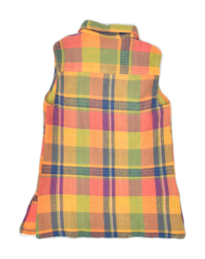 HELLINE Womens Sleeveless Shirt Blouse UK 10 Small Multicoloured Check | Vintage HELLINE | Thrift | Second-Hand HELLINE | Used Clothing | Messina Hembry 