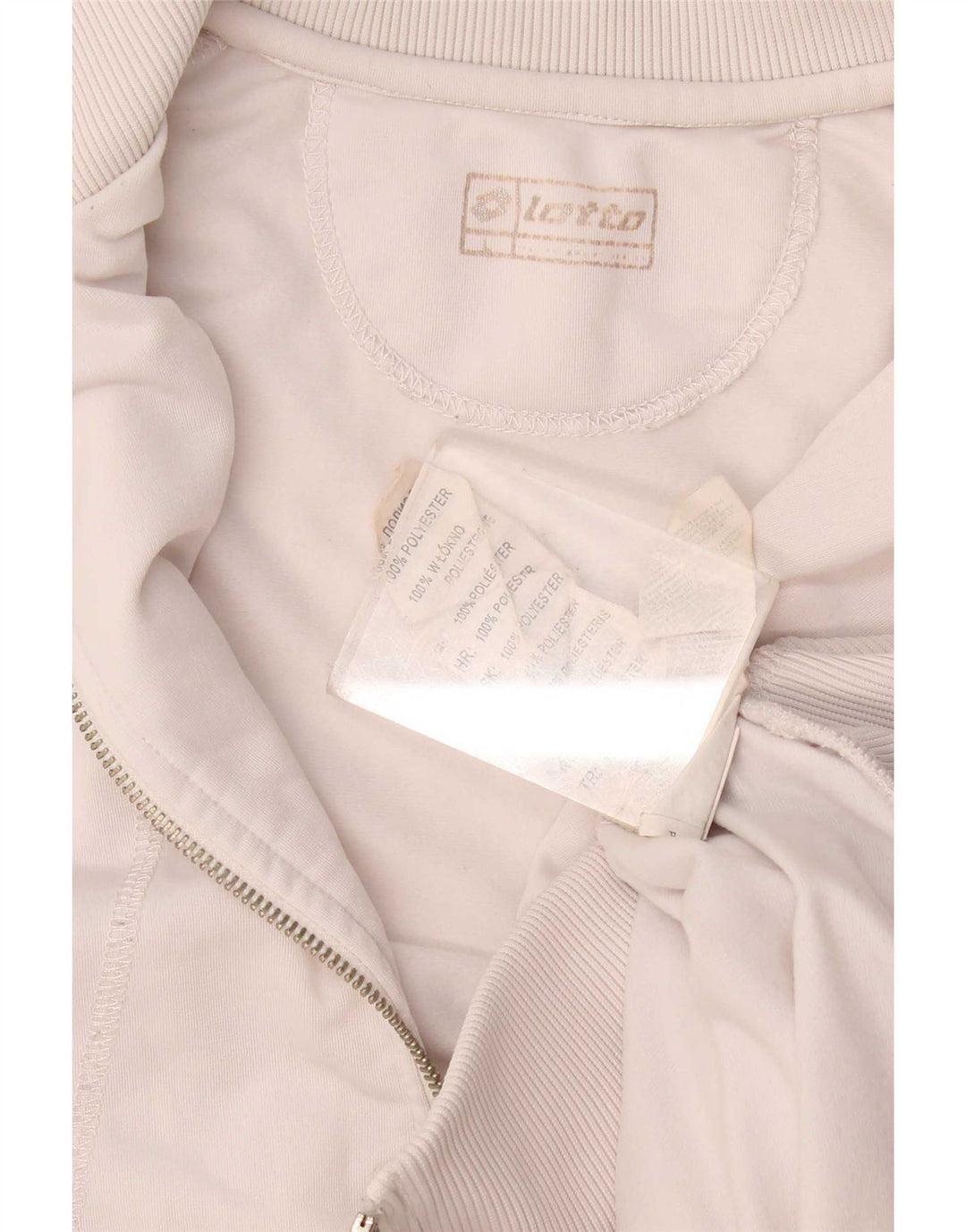 Lotto Womens Tracksuit Top Jacket UK 16 Large White Polyester