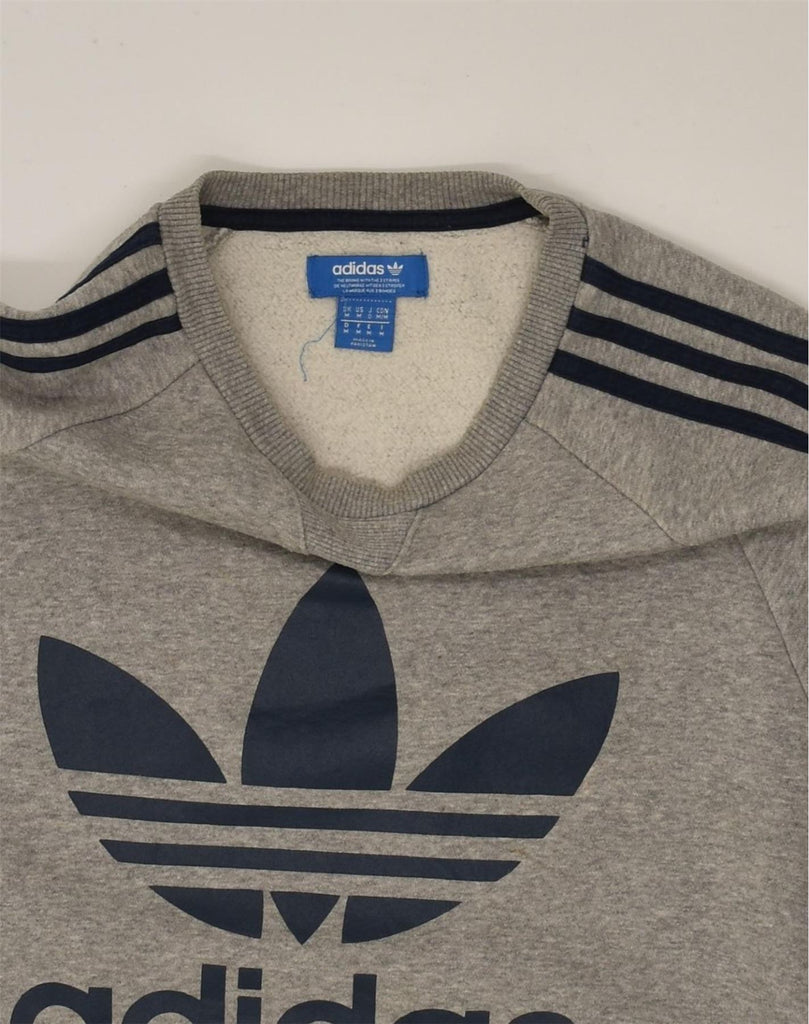 ADIDAS Mens Graphic Sweatshirt Jumper Medium Grey Polyester | Vintage Adidas | Thrift | Second-Hand Adidas | Used Clothing | Messina Hembry 